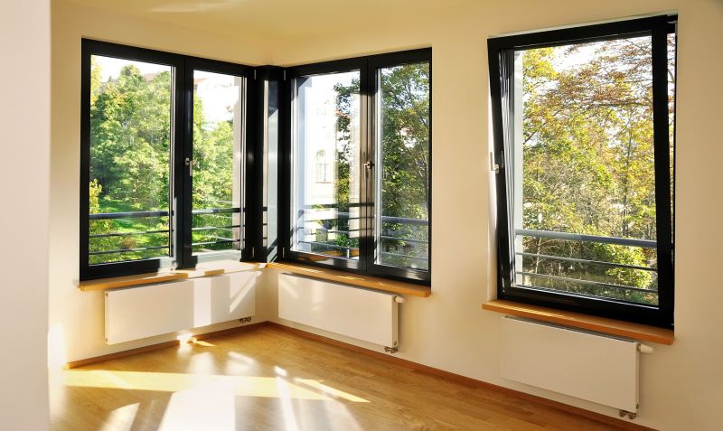 Energy-efficient casement window on a residential facade